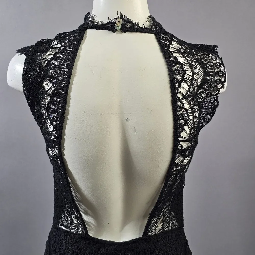 Free People Black Lace Mini Dress (Rack8)